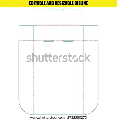 Editable Dieline Template for Rounded Corner Folding Box Packaging Design