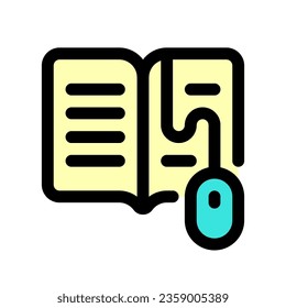 Editable digital book vector icon. Online learning, course, tutorial. Part of a big icon set family. Perfect for web and app interfaces, presentations, infographics, etc