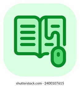Editable digital book vector icon. Online learning, course, tutorial. Part of a big icon set family. Perfect for web and app interfaces, presentations, infographics, etc