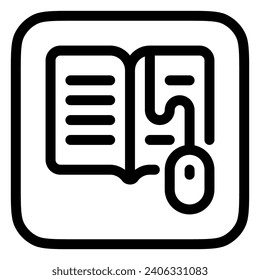 Editable digital book vector icon. Online learning, course, tutorial. Part of a big icon set family. Perfect for web and app interfaces, presentations, infographics, etc