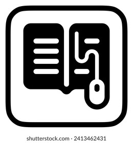 Editable digital book vector icon. Online learning, course, tutorial. Part of a big icon set family. Perfect for web and app interfaces, presentations, infographics, etc