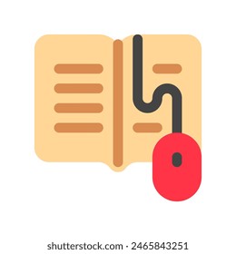 Editable digital book vector icon. Online learning, course, tutorial. Part of a big icon set family. Perfect for web and app interfaces, presentations, infographics, etc