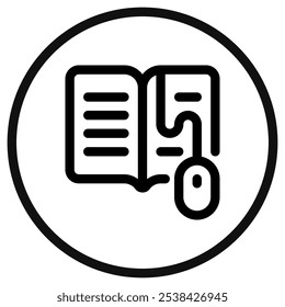 Editable digital book vector icon. Online learning, course, tutorial. Part of a big icon set family. Perfect for web and app interfaces, presentations, infographics, etc
