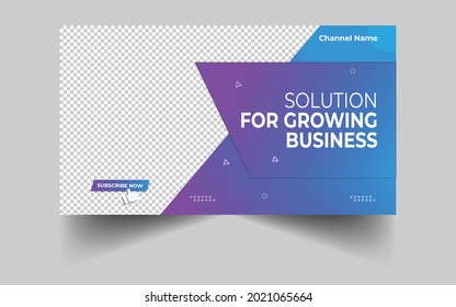 Editable Digital marketing agency and corporate modern video thumbnail or web banner template.