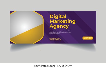 Editable digital marketing agency social media banner design template. web banner design, Facebook banner, cover design vector for your business.