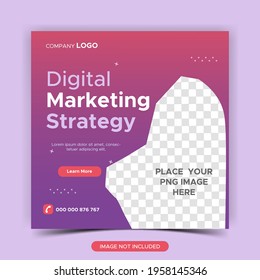 Editable digital marketing strategy social media templates