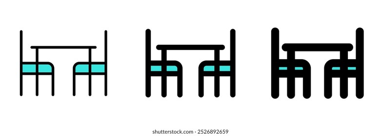 Ícone de vetor de sala de jantar editável. Parte de uma grande família de conjuntos de ícones. Perfeito para interfaces web e app, apresentações, infográficos, etc