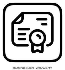 Editable diploma, certificate, acknowledgment vector icon. Education, business, profession. Part of a big icon set family. Perfect for web and app interfaces, presentations, infographics, etc