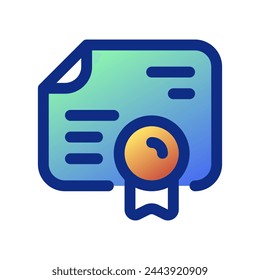 Editable diploma, certificate, acknowledgment vector icon. Education, business, profession. Part of a big icon set family. Perfect for web and app interfaces, presentations, infographics, etc