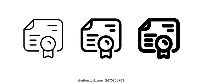 Editable diploma, certificate, acknowledgment vector icon. Education, business, profession. Part of a big icon set family. Perfect for web and app interfaces, presentations, infographics, etc