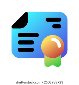 Editable diploma, certificate, acknowledgment vector icon. Education, business, profession. Part of a big icon set family. Perfect for web and app interfaces, presentations, infographics, etc