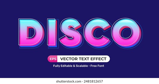 Editable Disco Text Effect, suitable for promotion, product, headline, flyer