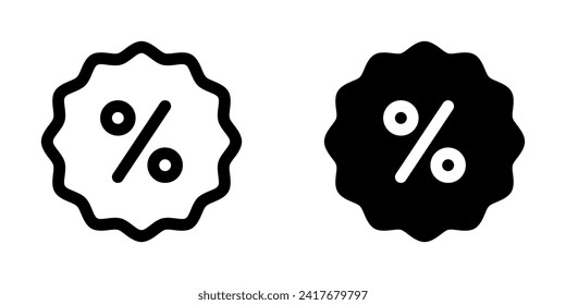 Editable discount badge vector icon. Part of a big icon set family. Perfect for web and app interfaces, presentations, infographics, etc