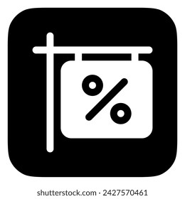 Editable discount sign vector icon. Property, real estate, construction, mortgage, interiors. Part of a big icon set family. Perfect for web and app interfaces, presentations, infographics, etc