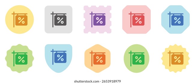Editable discount sign vector icon. Property, real estate, construction, mortgage, interiors. Part of a big icon set family. Perfect for web and app interfaces, presentations, infographics, etc