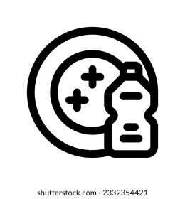 Icono del vector de lavado de platillos editable. Parte de una familia de iconos grandes. Perfecto para interfaces web y de aplicaciones, presentaciones, infografías, etc
