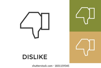 Icono de desagrado modificable con título. Útil para aplicaciones móviles, sitio web, software y medios impresos.
