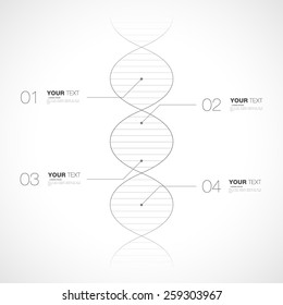 Editable dna infographic design isolated on white background for your text vector stock eps 10 illustration