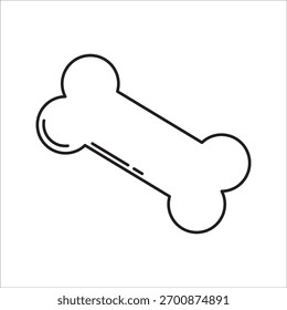 Editable dog chew bone vector icon. Veterinary medicine, animals, pet care, pet shop. on a white background.