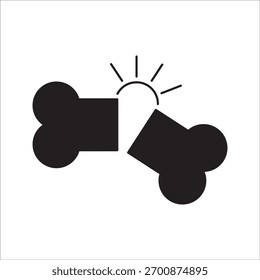 Editable dog chew bone vector icon. Veterinary medicine, animals, pet care, pet shop. on a white background.