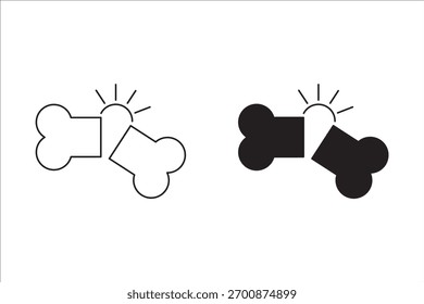 Editable dog chew bone vector icon. Veterinary medicine, animals, pet care, pet shop. on a white background.