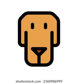 Icono modificable del vector de la cabeza del perro. Veterinaria, animal, cuidado de mascotas, tienda de mascotas. Parte de una familia de iconos grandes. Perfecto para interfaces de negocios, web y aplicaciones, presentaciones, infografías, etc.
