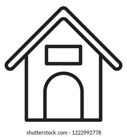 editable dog stable vector icon, modern concept, outline style, simple design 