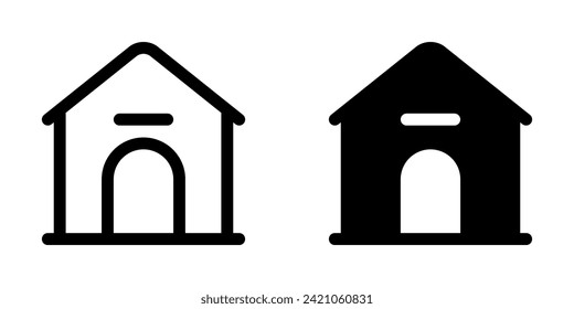 Doghouse editable, icono del vector kennel. Veterinaria, animal, cuidado de mascotas, tienda de mascotas. Parte de una familia de iconos grandes. Perfecto para interfaces de negocios, web y aplicaciones, presentaciones, infografías, etc.