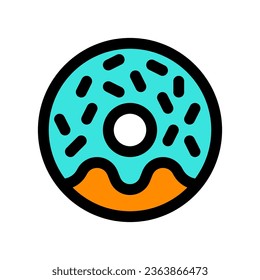Editable donut, doughnut vector icon. Bakery, cooking, food. Part of a big icon set family. Perfect for web and app interfaces, presentations, infographics, etc