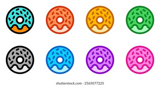 Editable donut, doughnut vector icon. Bakery, cooking, food. Part of a big icon set family. Perfect for web and app interfaces, presentations, infographics, etc