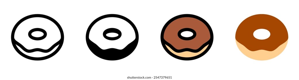 Editable donut vector icon. Bakery, coffee shop, restaurant, drink, beverages. Part of a big icon set family. Perfect for web and app interfaces, presentations, infographics, etc