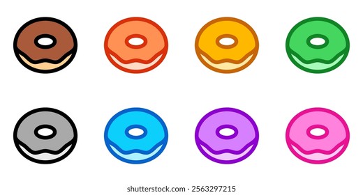 Editable donut vector icon. Bakery, coffee shop, restaurant, drink, beverages. Part of a big icon set family. Perfect for web and app interfaces, presentations, infographics, etc