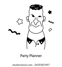 Avatar de doodle editable de un planificador de fiestas 