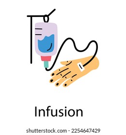 An editable doodle icon of infusion