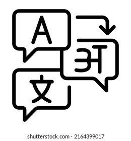 An editable doodle icon of language converter

