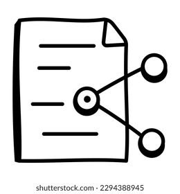 An editable doodle icon of share file