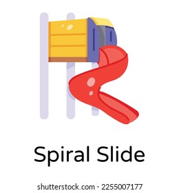 An editable doodle icon of spiral slide 