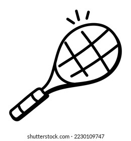 Un ícono de doodle editable de un tenis 