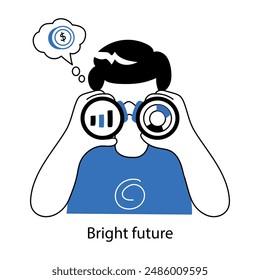 Una mini ilustración editable de previsión financiera 