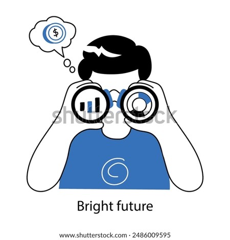 An editable doodle mini illustration of financial foresight 