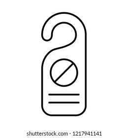 editable door attention sign vector icon, modern design, outline style, black and white color 