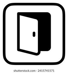 Puerta editable, entrada, icono del vector de puerto. Construcción, herramientas, industria. Parte de una familia de iconos grandes. Perfecto para interfaces web y de aplicaciones, presentaciones, infografías, etc