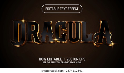 editable dracula 3d vector text effect with modern style design