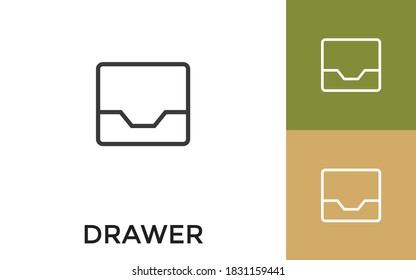 Editable Drawer Icon with Title. Useful For Mobile Application, Website, Software and Print Media.