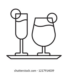 editable drink vector icon, modern design, outline style, black and white color 