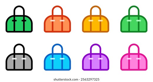 Editable duffel bag, gym bag, travel bag vector icon. Clothing, fashion, apparel. Part of a big icon set family. Perfect for web and app interfaces, presentations, infographics, etc