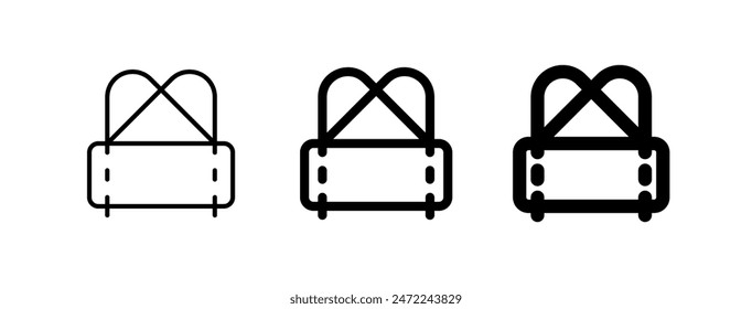 Bolso de lona editable, Vector del bolso del gimnasio icono. Parte de una gran familia de iconos. Perfecto para interfaces de Web y App, presentaciones, infografías, etc