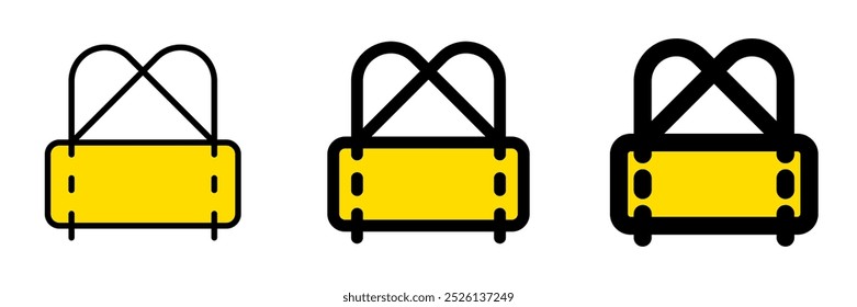 Saco de mochila editável, ícone de vetor de saco de ginástica. Parte de uma grande família de conjuntos de ícones. Perfeito para interfaces web e app, apresentações, infográficos, etc