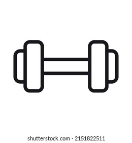 editable dumbbell outline icon hotel service with modern simple style