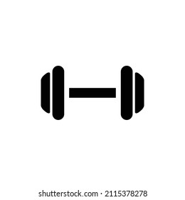Editable dumbbell silhouette icon. Vector.